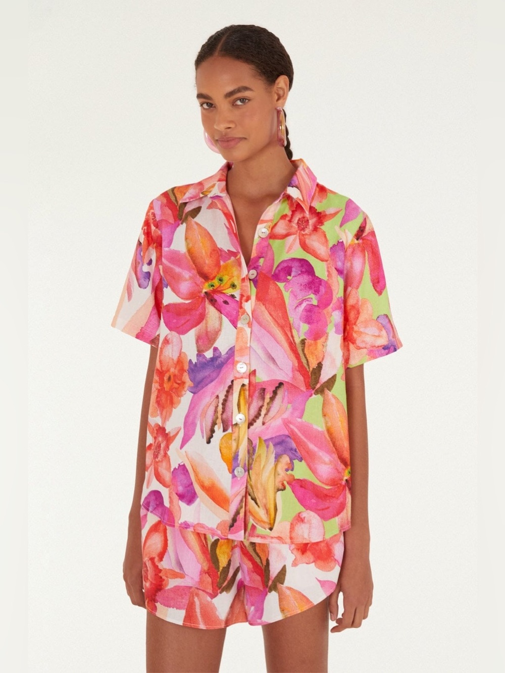 FARM RIO Multicolor Artsy Flora Shirt